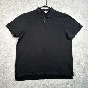 James Perse Polo Shirt Standard Mens Size 5 Black Casual‎ Short Sleeve